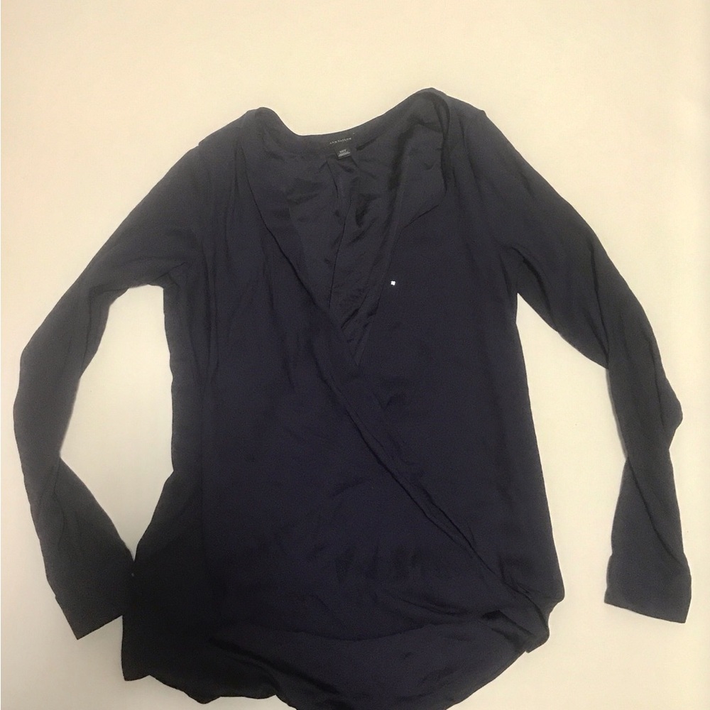 Navy Long Sleeve Blouse